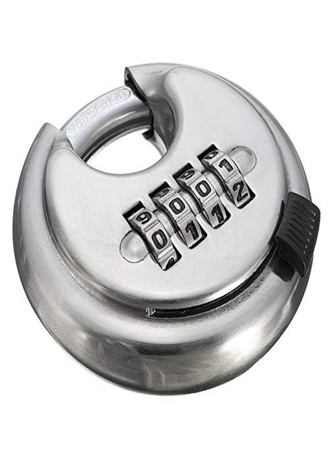 GLIVE (LABEL) Heavy Duty Combination Padlock, Large Outdoor Combination Lock 4 Digit Locker Lock Outdoor Waterproof (Steel, Silver) - Image 3